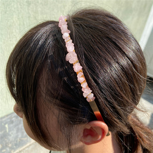 Fascia per Capelli da Sposa Personalizzabile in Stile Europeo e Americano con Perline e Spugna, Fatta a Mano con Cristalli Colorati e Pietre Metalliche per Donne - Product Image 2