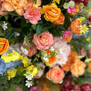 Arche fine cadre accrocher fleur <span class=keywords><strong>Orange</strong></span> Rose entrelacé fleur <span class=keywords><strong>vignes</strong></span> arc de fleur artificielle pour mariage coin Arrangement - Product Image 3