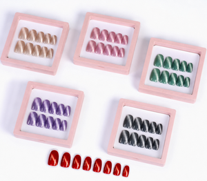 <span class=keywords><strong>Faux</strong></span> ongles à presser œil de chat en gros, réutilisables, de haute qualité, multicolores, usine OEM - Product Image 1