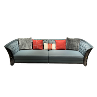Canapé en cuir italien de luxe léger, nouvelle collection 2024, ensemble combiné en U de style mid-century, haut de gamme, personnalisé pour grand salon