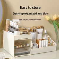 Boîte de rangement cosmétique tendance en plastique, anti-poussière, avec compartiments, organisateur de bureau pour maquillage, soins de la peau et rouges à lèvres, style européen