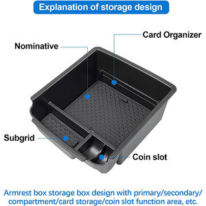 QEEPEI ABS Insert de stockage pour VW <span class=keywords><strong>Tiguan</strong></span> 2 MK2 2017-2023 Console de voiture Plateau central Organisateur Accoudoir Organisateurs de voiture Accessoires - Product Image 2