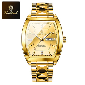 Montre-bracelet pour homme Binbond B400 <span class=keywords><strong>400</strong></span>, quartz, bracelet en acier inoxydable, étanche, date automatique, style business décontracté. - Product Image 1