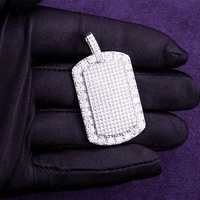 Pass Diamond Tester Hip Hop D Couleur VVS Moissanite Carré Halo Pendentif Avec Argent Sterling 925 GRA Femmes Hommes
