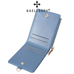 Baellerry Lanyard Id Card Holder Blue Zipper Coin Purse Portable Multi Card Slot Student <b>Wallet</b> Unisex Everyday Use - Product Image 2
