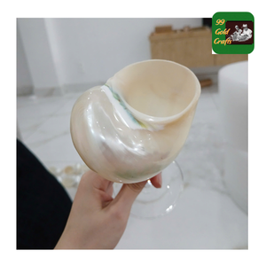 Verre à vin artisanal <span class=keywords><strong>en</strong></span> coquille d'escargot naturelle, design classique, avec <span class=keywords><strong>bouchon</strong></span> <span class=keywords><strong>en</strong></span> paille, résistant au lave-vaisselle, verre décoratif pour bar et fête - Product Image 4
