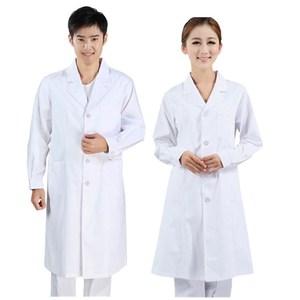 Blouse blanche pour le personnel médical, manches longues, mélange de coton, uniforme d'hôpital unisexe, Smlxlxxl - Product Image 1