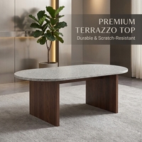 Table basse ovale de style mi-moderne, design de salon avec une touche de luxe, table basse simple