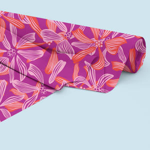 قماش حريري ساتان مطبوع رقمياً بنقوش زهور جميلة مخصص من WF، قماش حريري لامع ومرن للنساء لجميع المواسم - Product Image 3