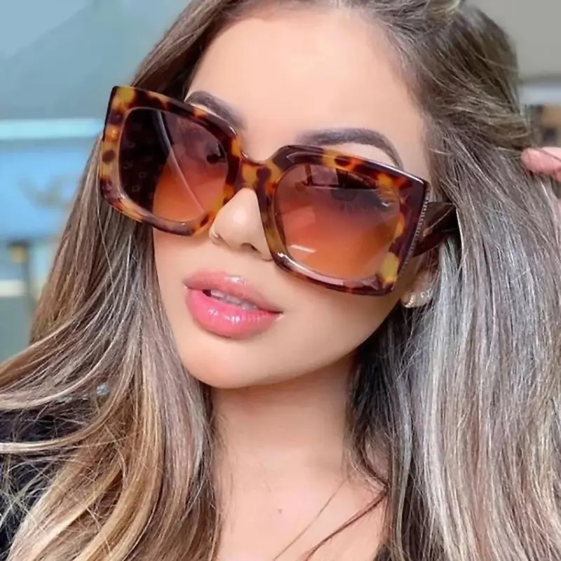 Lucky MN5259 New Style Big Square Eyeglasses Frames Luxury Shades Girls Lady Oversized Sunglasses Black Womens Sun Glasses 2022