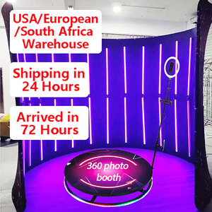 48H Fast Dhl Shipped 360 Photo Booth avec changement de couleur de lumière LED alimenté par batterie pour Smartphones iPad Camera SLR - Product Image 5
