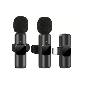 K9 ワイヤレスラベリアマイク ポータブル音声ビデオ録画ミニマイク スマホ <span class=keywords><strong>Android</strong></span> ライブ配信 ゲーム用マイク - Product Image 2