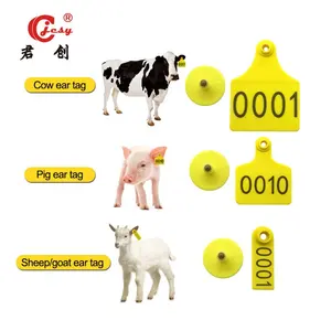 TPU animal ear tag with number bar code logo ear tagger sheep cattle ear tags