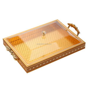 Wholesale Plastic Cake Candy Serving trays Home Decor Tray set organizer tray with Clear Lid