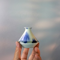Vase à bourgeon en céramique flambe antique fait à la main pour aromathérapie vase en porcelaine bleu et blanc ornements en porcelaine