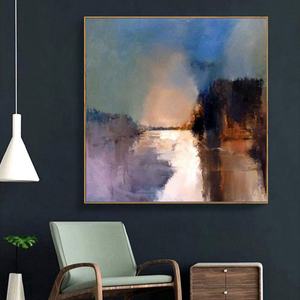 Peinture à l'huile abstraite peinte à la main par un artiste, toile murale pour salon moderne, hôtel, décoration minimaliste - Product Image 1