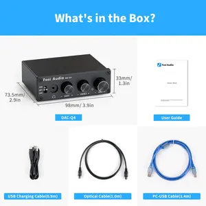 Fosi Audio Q4 Mini Stereo Gaming DAC y amplificador de auriculares Audio