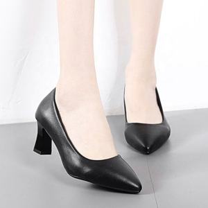 Nuove Scarpe da Donna in Pelle Primavera 2026, Punta Affusolata, <span class=keywords><strong>Tacco</strong></span> <span class=keywords><strong>Medio</strong></span> Chunky, Scarpe da Ufficio Nere Formali - Product Image 6