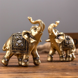 تمثال فيل من الراتنج الاصطناعي تمثال حظ الثروة للمكتب أو المنزل لهدايا عيد الميلاد أو الحلي المكتبية - Product Image 1