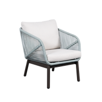 Ensemble de canapé 4 places J&M T820 en aluminium et corde PE avec table basse, design moderne, résistant aux intempéries, mobilier de jardin extérieur