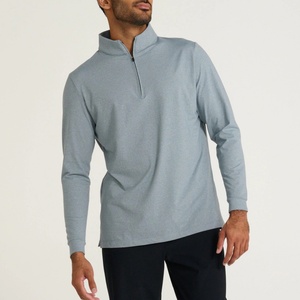 Sudadera de manga larga para hombre, estilo urbano, ligera, con cuello y cremalleras, la mejor, de poliéster, transpirable, para golf, con cremallera de un cuarto - Product Image 1
