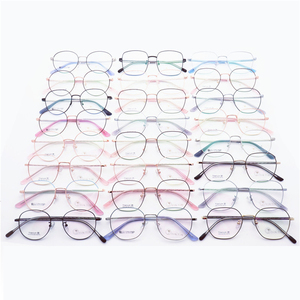 Factory Price Assorted Retro Metal Eyeglasses Frames Non-Magnetic Titanium Optical Frames Stock Solid Pattern Mixed Models