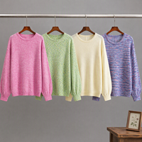 Pull-over fin et ample à col rond pour femme, style coréen, personnalisé ODM, vente en gros, vêtements pour femmes