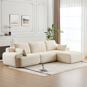 Ensemble de canapés modulaires compressés en mousse moderne pour appartement et hôtel, en tissu chenille résistant aux animaux domestiques - Product Image 1