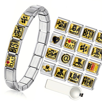 Correa de reloj modular impermeable DIY, hecha a mano, con patrón profesional de enfermera, de acero inoxidable, tipo pulsera italiana con dijes, para regalo.
