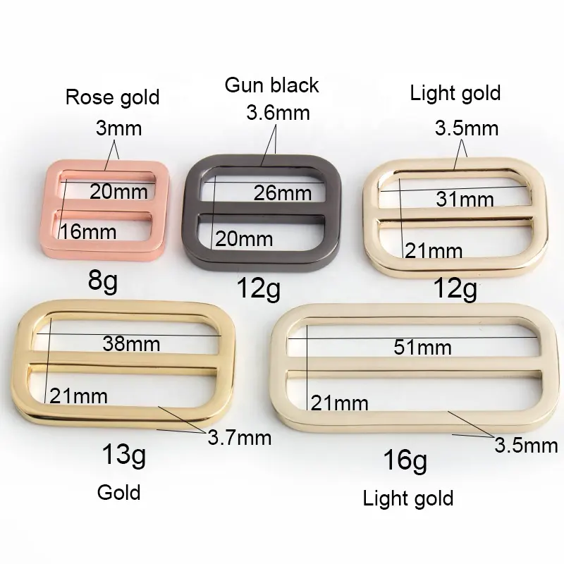 Atacado Bagd Metal Ajustável Quadrado Tri-glide Slider Buckle Alloy DIY Hardware Acessórios Para Bolsa/Vestuário