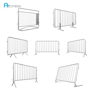 מחסומי דרך זמניים מנירוסטה של AEOMESH גואנגדונג, מחסומי תנועה מתחברים, גדרות בטיחות חיצוניות, ידידותיות לסביבה - Product Image 2