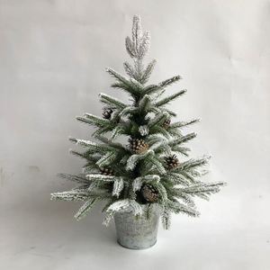 PE <b>Christmas</b> <b>Tree</b> Flocking <b>Christmas</b> <b>Tree</b> Retro American Bucket Base Desktop <b>Small</b> <b>Tree</b> - Product Image 4
