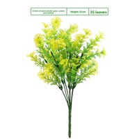 Miaolv Fleurs artificielles en plastique à 5 branches, type aiguilles de pin, 32 cm, 35 feuilles, arrangement de verdure décoratif mural