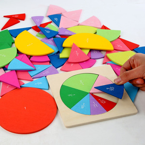 Giocattolo educativo strumenti didattici strumenti didattici forma geometrica Puzzle frazione <span class=keywords><strong>di</strong></span> legno Puzzle per bambini - Product Image 5