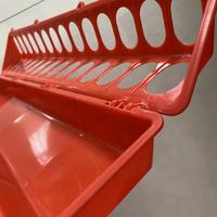 Mangeoire automatique pour poussins de couleur rouge, 28 trous, en plastique, pour élevage avicole