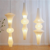 Nicro Maßgefertigter Japanischer Stil Kronleuchter LED Pendelleuchte Papierlampe Handgefertigte Hängende Faltbare Laterne Wohnzimmer Hotel Dekorationen