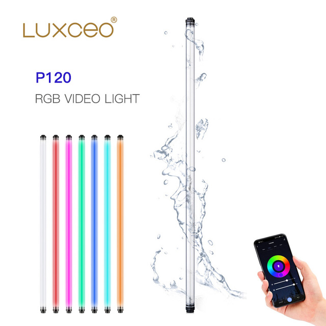 LUXCEO P120 4ft Tube Light Handheld Light Wand Underwater Photography Studio Equipment Recording Musical Rgb Film Lighting
