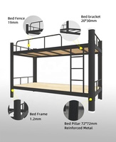 Lit double étage en acier pour adultes au design moderne avec armoire de rangement pour l'école familiale, dortoir, hôtel, appartement, ferme