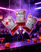 Sacs à bec verseur réutilisables pour liquides, idéal pour les cadeaux d'Halloween, emballage de jus et de boissons, pochette verticale avec bec verseur, impression personnalisée