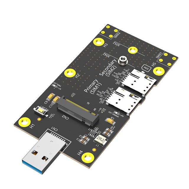 NGFF(M.2)  to USB 3.0 Adapter with Dual  NANO SIM Card Slot for 3G/4G/5G Module