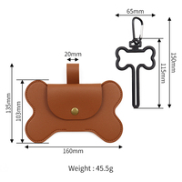 Porte-sacs à déjections pour animaux de compagnie en cuir PU, forme os créative, portable et durable, pour la maison et l'extérieur
