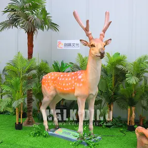 Parc d'attractions Outdoor Safari Park Zoo Modèle animal réaliste Simulation élevée Cerf Sika