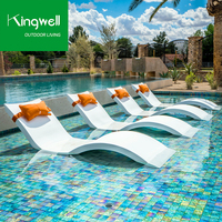 Commercial Outdoor S-Shape Chaise Lounge <strong>Chairs</strong> Water-Resistant Plastic <strong>Sun</strong> <strong>Lounger</strong> for <strong>Pool</strong> Beach Courtyards Hotels Patios