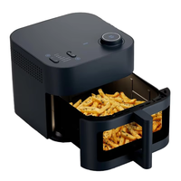 Friteuse intelligente 6 en 1 avec panier en céramique antiadhésif de 8 pintes, fenêtre d'affichage, écran tactile numérique, température maximale de 450 ° F pour une cuisson rapide