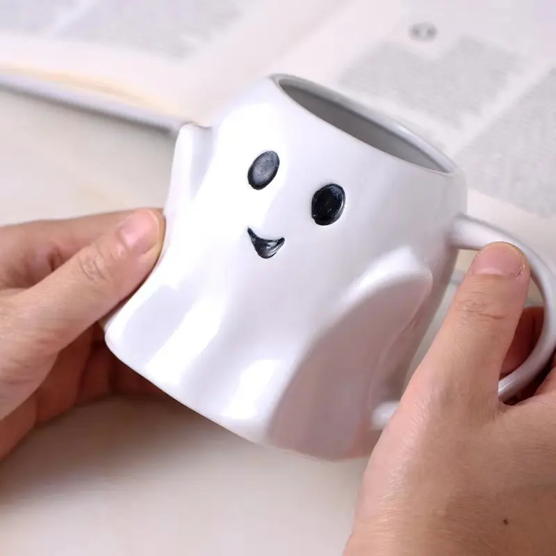 MSH 3D 세라믹 할로윈 유령 모양의 컵 크리 에이 티브 만화 세라믹 커피 사무실 머그 선물