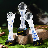 Nouveaux trophées en céramique blanche 2026 pour les récompenses de danse et de chant, cadeaux souvenirs, trophée de style porcelaine bleue et blanche personnalisé