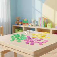 Jetons en plastique transparents colorés, étanches et durables, 19 mm, 25 mm, pour le comptage de jeux, aides pédagogiques pour enfants de 4 à 6 ans, utilisation en intérieur