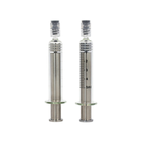 Seringue en verre pour remplissage de liquides huileux 1 ml, emballage de concentré, seringues de 1 ml pour distillat avec piston métallique