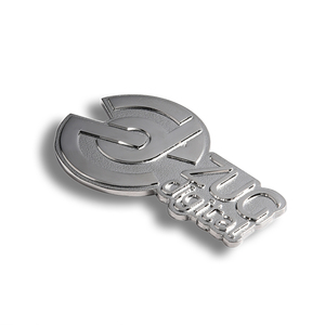 Irregular Customized Logo Portable Metal <b>Silver</b> Office Name Badge - Product Image 2