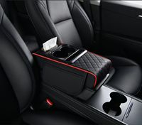 Boîte de rangement universelle pour accoudoir de voiture Boîte de rangement pour voiture Boîte à mouchoirs en cuir augmentant la hauteur personnalisée Porte-gobelet à eau